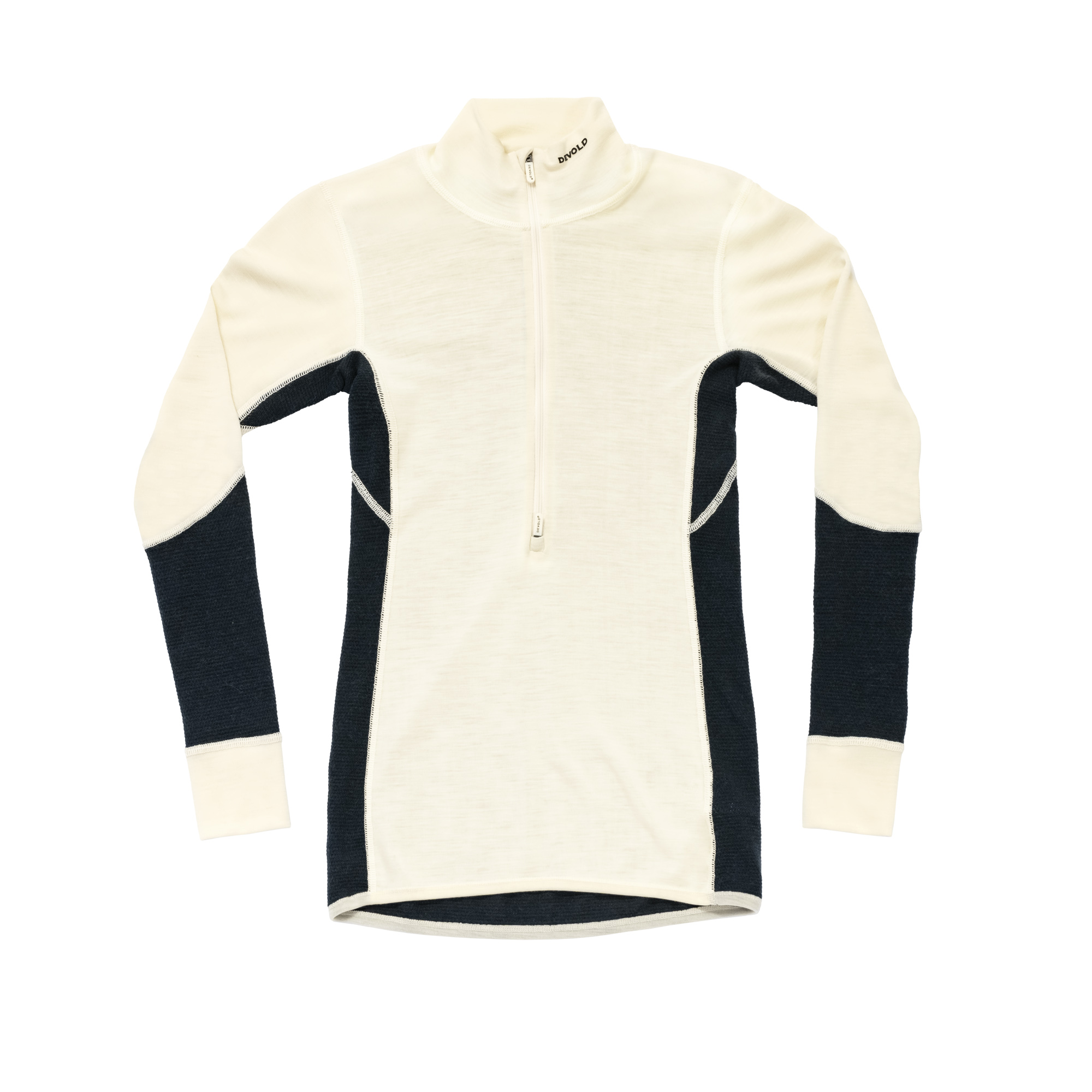 Devold Women's Wool Mesh 190 Zip Neck Ink/Offwhite