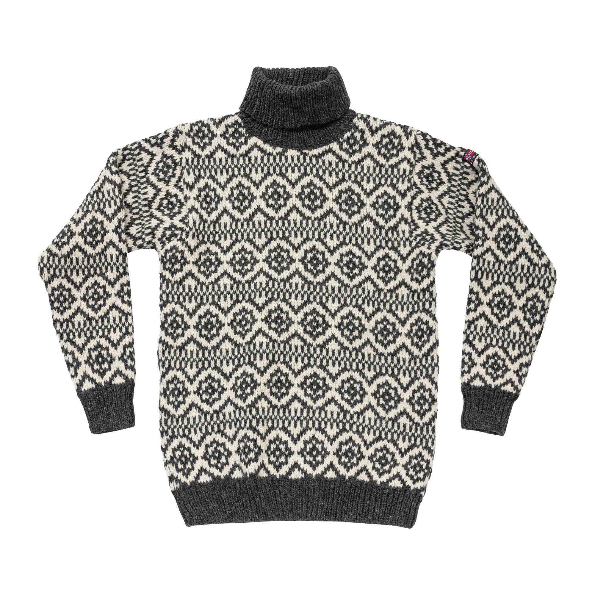 Unisex Hoddevik Wool High Neck M, Anthracite/Off White
